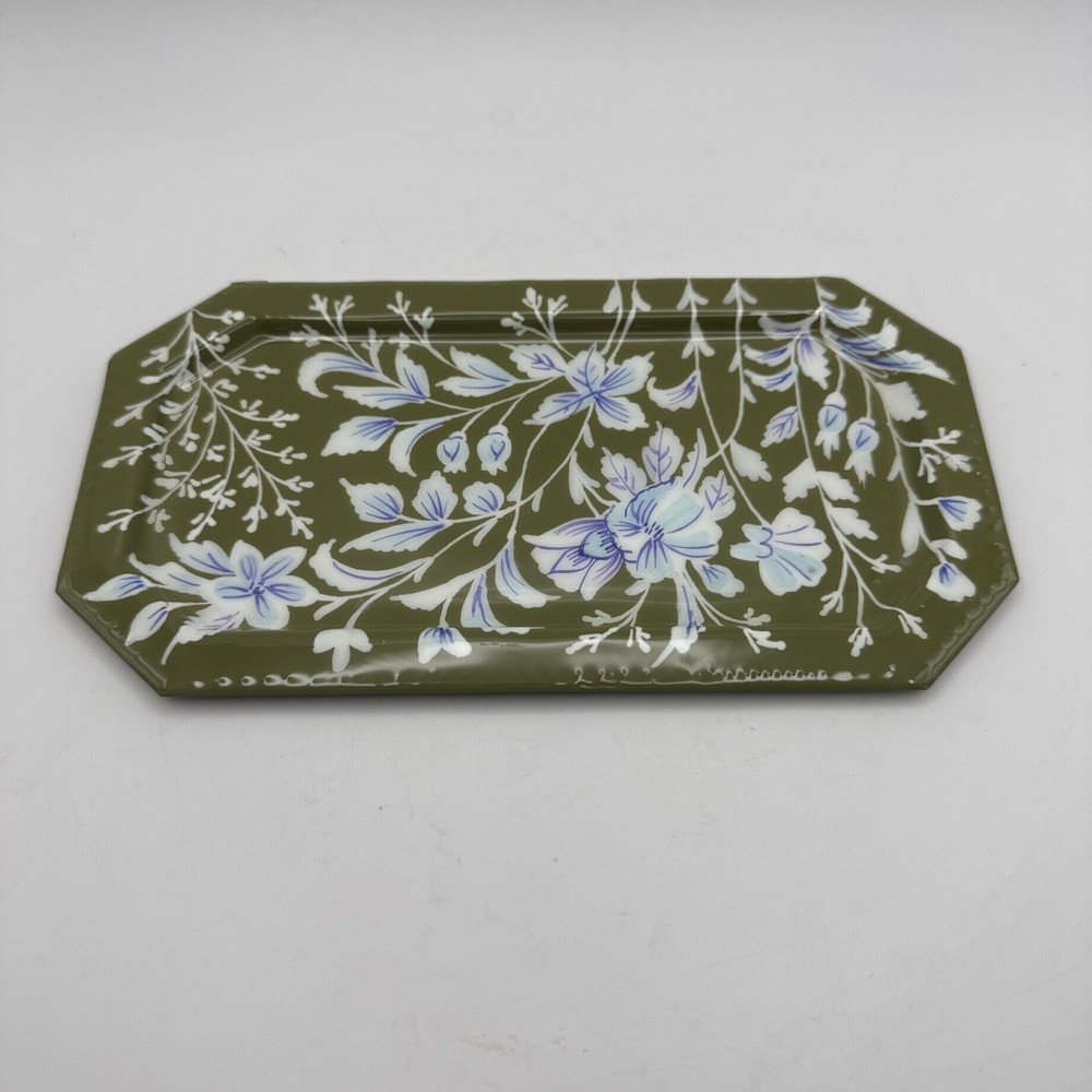 Anthropologie Terrain Printed Archival Tray Green Cottagecore‎ Trinket Jewelry